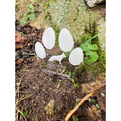 Stèle en plexi transparent  pour rendre hommage à votre ami chien, entièrement personnalisable et résistante aux intempéries