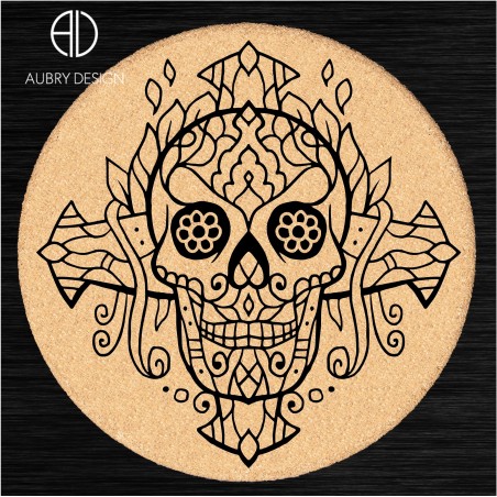 Dessous de plat mandala - crâne 9
