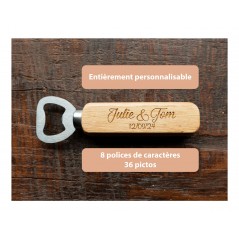 Décapsuleur en bois personnalisé (10 pièces minimum) - V2 - Personnalisable en ligne.