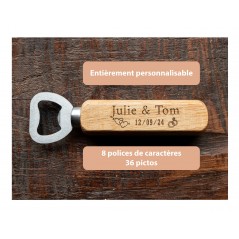 Décapsuleur en bois personnalisé. Cadeau pour anniversaire, un enterrement de vie de jeune fille ou de garçon (EVG, EVF), pendai