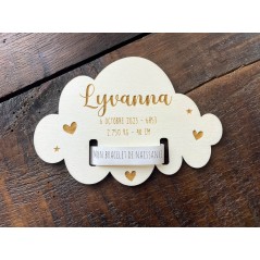 Porte bracelet de naissance en bois personnalisable