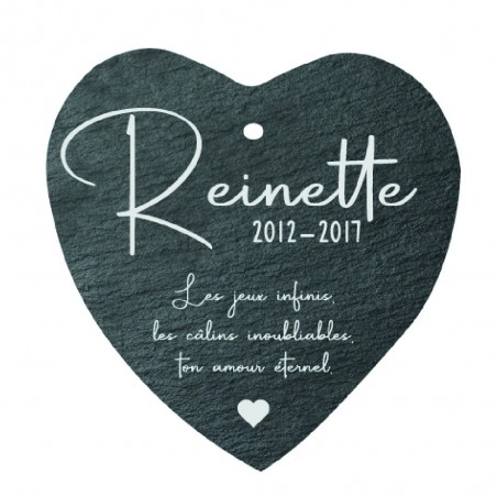 Coeur commémoratif en ardoise personnalisable pour planter en terre