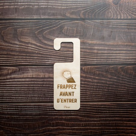 Accroche-porte "Frappez avant d'entrer" – pancarte personnalisable
