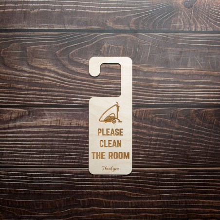 Accroche-porte "Clean the room" – pancarte personnalisable