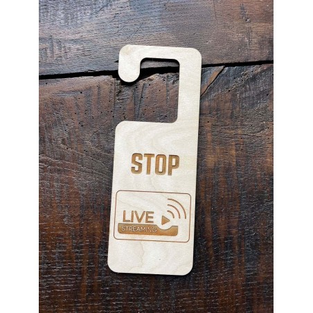 Accroche-porte "Live streaming" – pancarte personnalisable