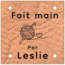 Etiquette carrée en cuir PU à personnaliser (v13) Etiquette carrée en cuir PU à personnaliser (v13)