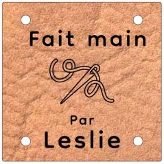 tiquette carrée en cuir PU à personnaliser (v21)