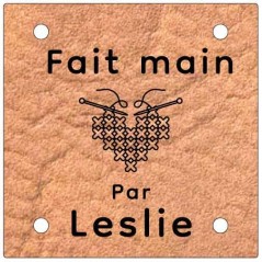 tiquette carrée en cuir PU à personnaliser (v25)