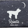 Aussiedoodle - Stèle funéraire en ardoise naturelle personnalisable en souvenir d'un chien Aussiedoodle - Stèle funéraire en ardoise naturelle personnalisable en souvenir d'un chien