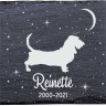 Basset hound - Stèle funéraire en ardoise naturelle personnalisable en souvenir d'un chien