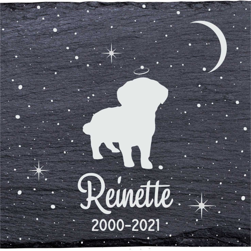 Beaglier - Stèle funéraire en ardoise naturelle personnalisable en souvenir d'un chien Beaglier - Stèle funéraire en ardoise naturelle personnalisable en souvenir d'un chien