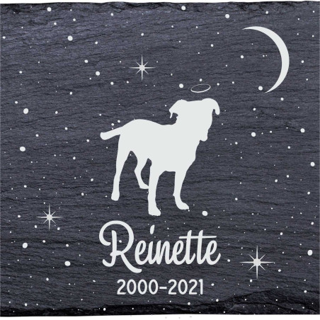 Bullboxer pit- Stèle funéraire en ardoise naturelle personnalisable en souvenir d'un chien