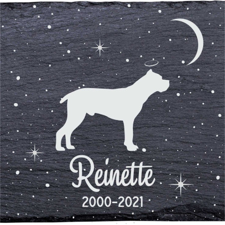 Cane Corso - Stèle funéraire en ardoise naturelle personnalisable en souvenir d'un chien