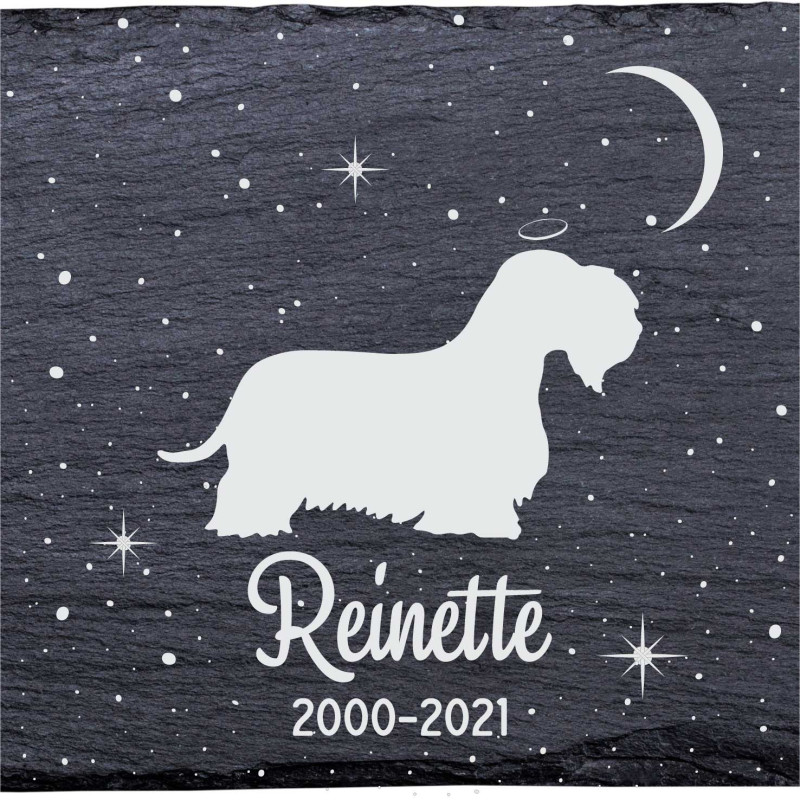 Terrier tchèque - Stèle funéraire en ardoise naturelle personnalisable en souvenir d'un chien Terrier tchèque - Stèle funéraire en ardoise naturelle personnalisable en souvenir d'un chien