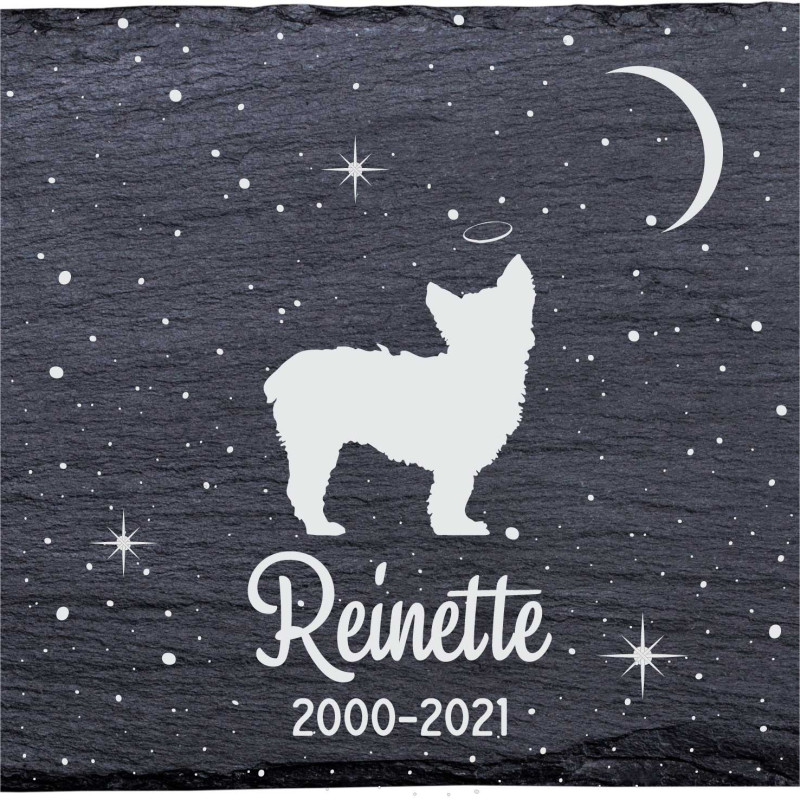 Chilier - Stèle funéraire en ardoise naturelle personnalisable en souvenir d'un chien Chilier - Stèle funéraire en ardoise naturelle personnalisable en souvenir d'un chien