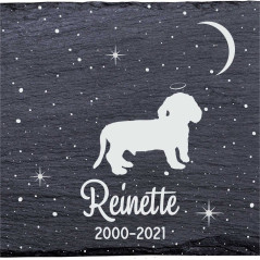 Doxle - Stèle funéraire en ardoise naturelle personnalisable en souvenir d'un chien