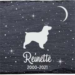 Field Spaniel - Stèle funéraire en ardoise naturelle personnalisable en souvenir d'un chien