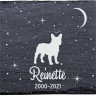 Bouledogue français - Stèle funéraire en ardoise naturelle personnalisable en souvenir d'un chien Bouledogue français - Stèle funéraire en ardoise naturelle personnalisable en souvenir d'un chien