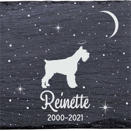 Schnauzer géant - Stèle funéraire en ardoise naturelle personnalisable en souvenir d'un chien