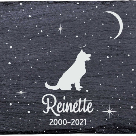 Goldendoodle - Stèle funéraire en ardoise naturelle personnalisable en souvenir d'un chien