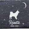 Chien de berger islandais - Stèle funéraire en ardoise naturelle personnalisable en souvenir d'un chien Chien de berger islandais - Stèle funéraire en ardoise naturelle personnalisable en souvenir d'un chien