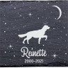 Setter irlandais rouge et blanc - Stèle funéraire en ardoise naturelle personnalisable en souvenir d'un chien Setter irlandais rouge et blanc - Stèle funéraire en ardoise naturelle personnalisable en souvenir d'un chien