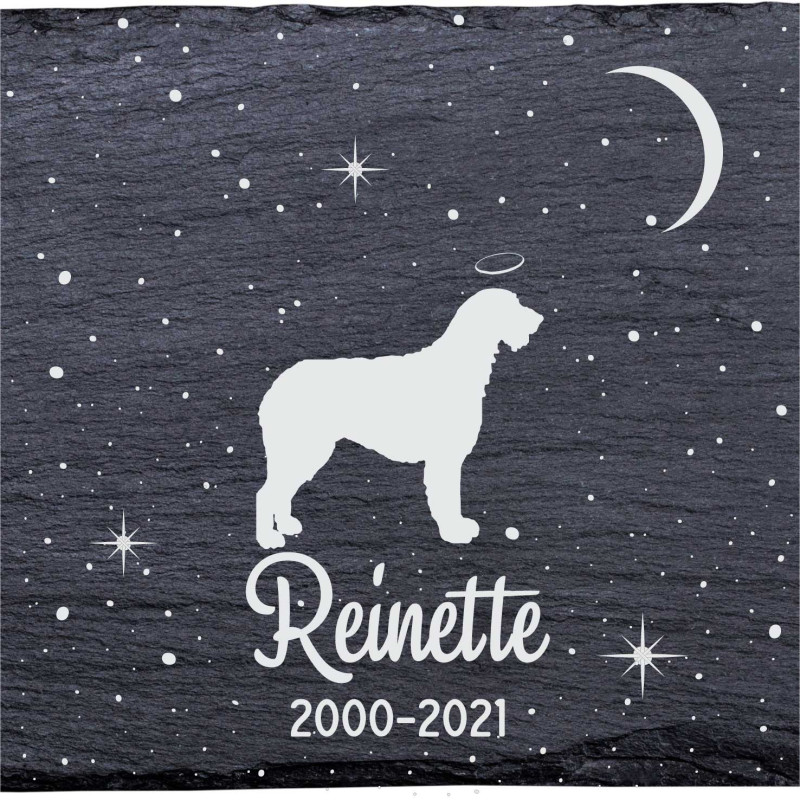 Lévrier irlandais- Stèle funéraire en ardoise naturelle personnalisable en souvenir d'un chien Lévrier irlandais- Stèle funéraire en ardoise naturelle personnalisable en souvenir d'un chien