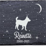 Jack chi - Stèle funéraire en ardoise naturelle personnalisable en souvenir d'un chien