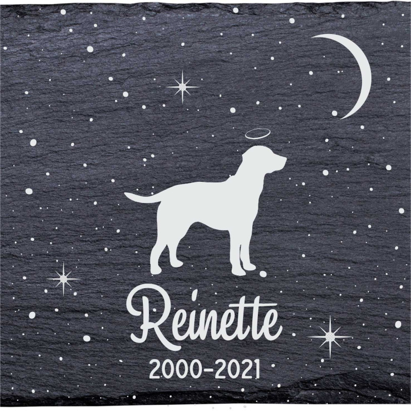 Lab pointer - Stèle funéraire en ardoise naturelle personnalisable en souvenir d'un chien Lab pointer - Stèle funéraire en ardoise naturelle personnalisable en souvenir d'un chien