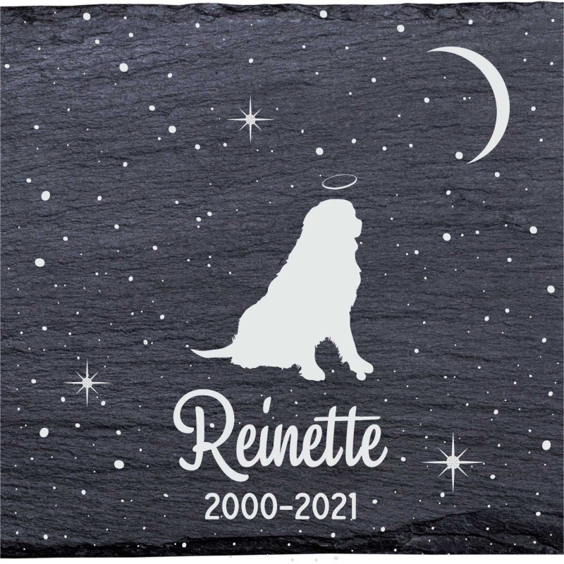 Labernese - Stèle funéraire en ardoise naturelle personnalisable en souvenir d'un chien