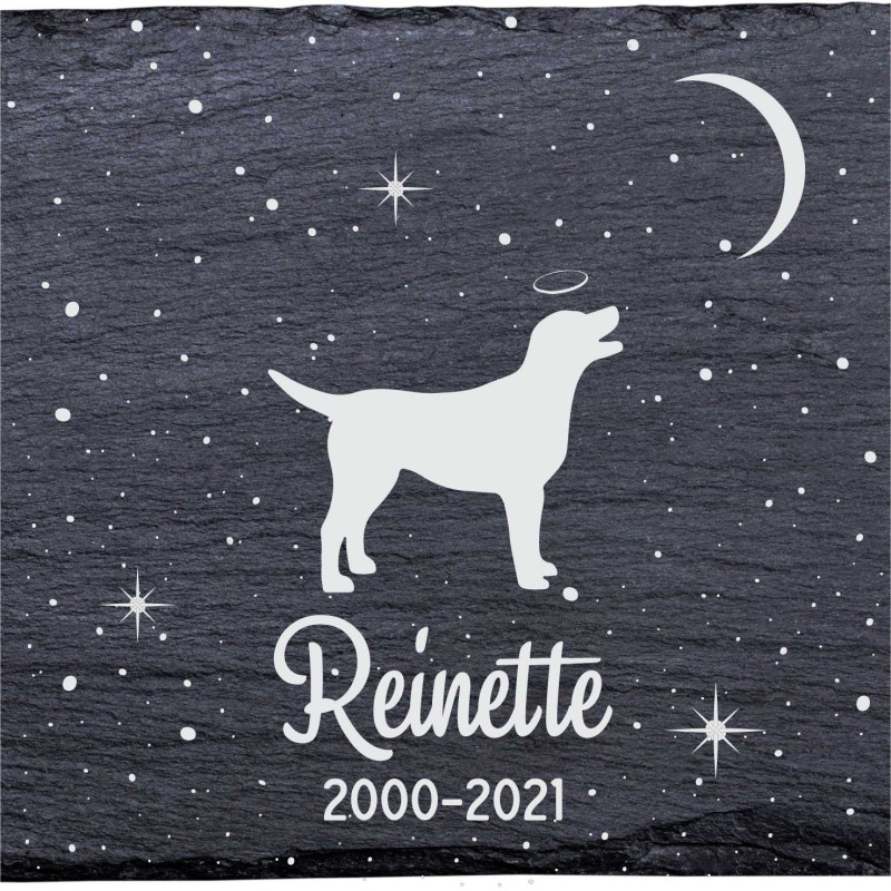 Labrador Retriever - Stèle funéraire en ardoise naturelle personnalisable en souvenir d'un chien Labrador Retriever - Stèle funéraire en ardoise naturelle personnalisable en souvenir d'un chien