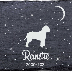 Lagotto romagnolo - Stèle funéraire en ardoise naturelle personnalisable en souvenir d'un chien