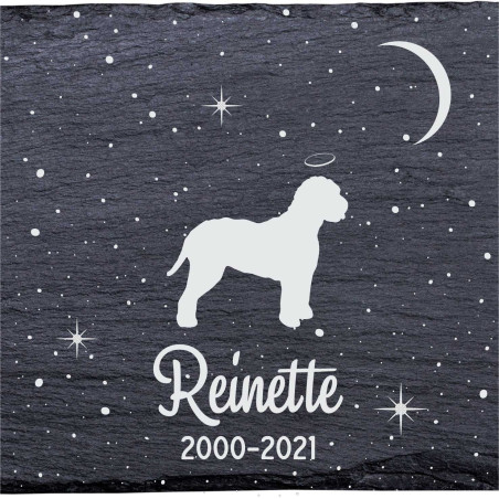 Lagotto romagnolo - Stèle funéraire en ardoise naturelle personnalisable en souvenir d'un chien
