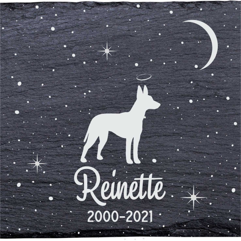 Manchester Terrier - Stèle funéraire en ardoise naturelle personnalisable en souvenir d'un chien Manchester Terrier - Stèle funéraire en ardoise naturelle personnalisable en souvenir d'un chien