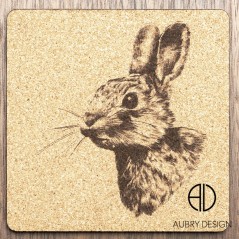 6 sous-verres en liège - lapin