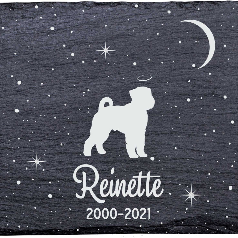 Schnauzer nain - Stèle funéraire en ardoise naturelle personnalisable en souvenir d'un chien Schnauzer nain - Stèle funéraire en ardoise naturelle personnalisable en souvenir d'un chien
