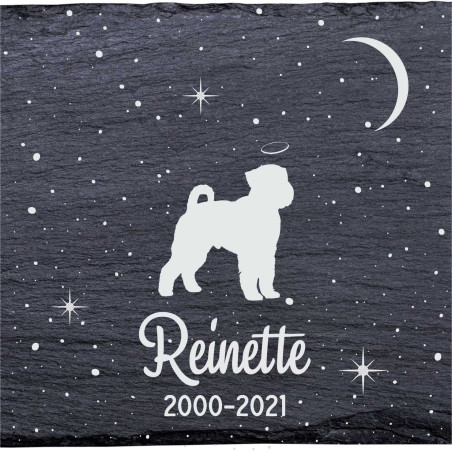 Schnauzer nain - Stèle funéraire en ardoise naturelle personnalisable en souvenir d'un chien