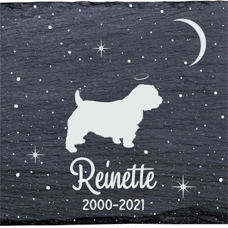Norfolk Terrier - Stèle funéraire en ardoise naturelle personnalisable en souvenir d'un chien Norfolk Terrier - Stèle funéraire en ardoise naturelle personnalisable en souvenir d'un chien
