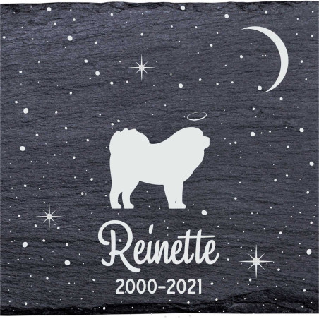 Dogue du Tibet - Stèle funéraire en ardoise naturelle personnalisable en souvenir d'un chien