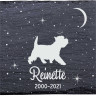 Westie - Stèle funéraire en ardoise naturelle personnalisable en souvenir d'un chien Westie - Stèle funéraire en ardoise naturelle personnalisable en souvenir d'un chien