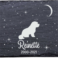 Westiepoo - Stèle funéraire en ardoise naturelle personnalisable en souvenir d'un chien