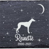 Whippet - Stèle funéraire en ardoise naturelle personnalisable en souvenir d'un chien Whippet - Stèle funéraire en ardoise naturelle personnalisable en souvenir d'un chien
