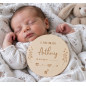 Carte de bienvenue pour la naissance de bébé. Prénom gravé et à remplir.