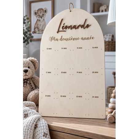 Panneau photo souvenir pour la deuxième année de bébé