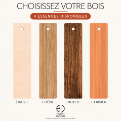 Marque-page en bois Art déco – 4 essences au choix