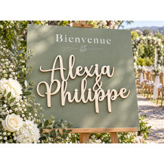 Décoration murale prénoms en bois personnalisée – Cadeau couple, mariage ou crémaillère