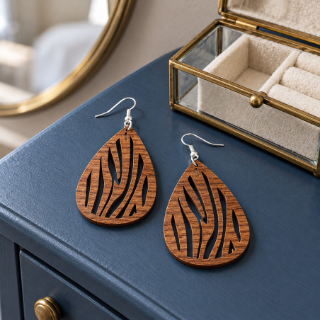 Boucles d'oreilles en bois légères (1)