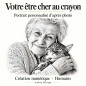 Un être cher dessiné au crayon. Portrait personnalisé d’après photo – dessin numérique au crayon